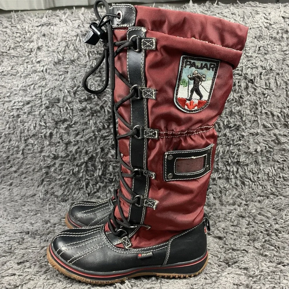 Pajar Canada Woman's Size 5-5.5 Insulated Winter Boots Red & Black